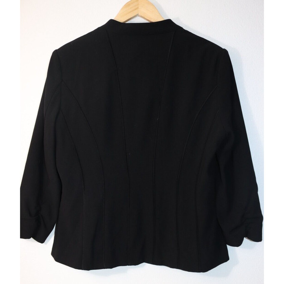 Cache Black Blazer Size 14 Silver Hardware Triacetate/Polyester (77) - Picture 7 of 9